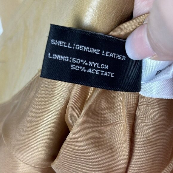 VINTAGE EXPRESS Leather Jacket Tan Womens 9/10‎ Weathered Western Boho Festival - Picture 11 of 11